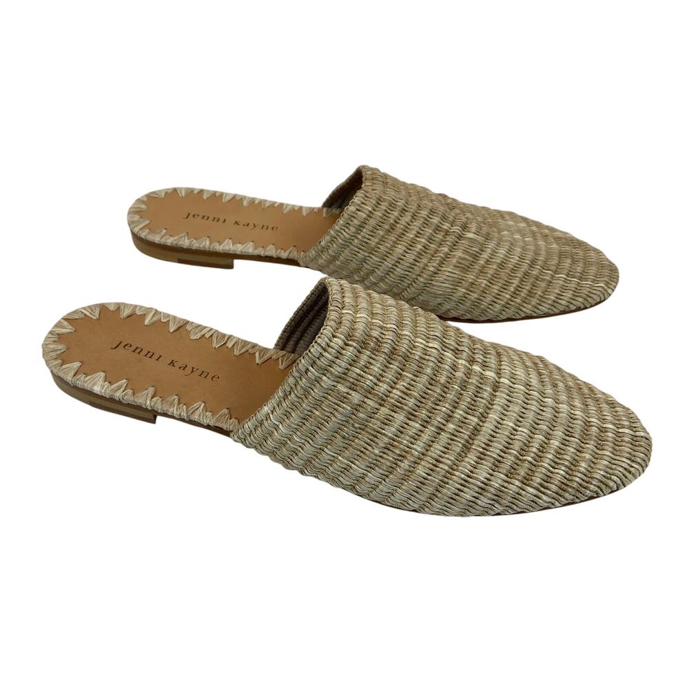 Jenni Kayne Raffia Mules Flats Straw Size 41 / US 11